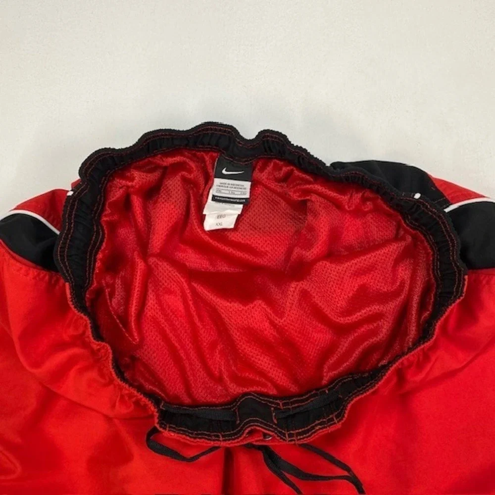 Nike Mens Swim Trunks Red Black White Logo‎ Mesh Lined XXL 2XL